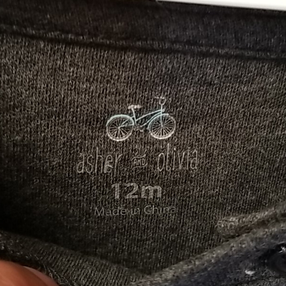 One piece Star Gray Stripe Long Sleeve Bodysuit - Picture 2 of 7